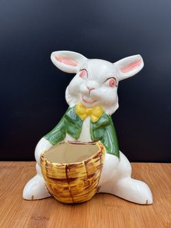 Vintage Ceramic Bunny Planter