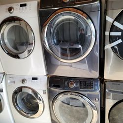 Samsung Front Load Washer And Stackable Gas Dryer Set 