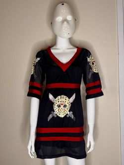 Friday the 13th Jason Voorhees black hockey jersey dress