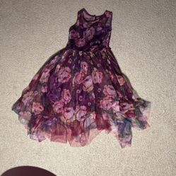 Cute flower purple dress girl size 10