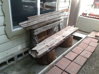 Artist's Handmade Rustic Log bench