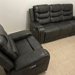 Grey Power Recliner Sofa And Chair. Ask For The Price
