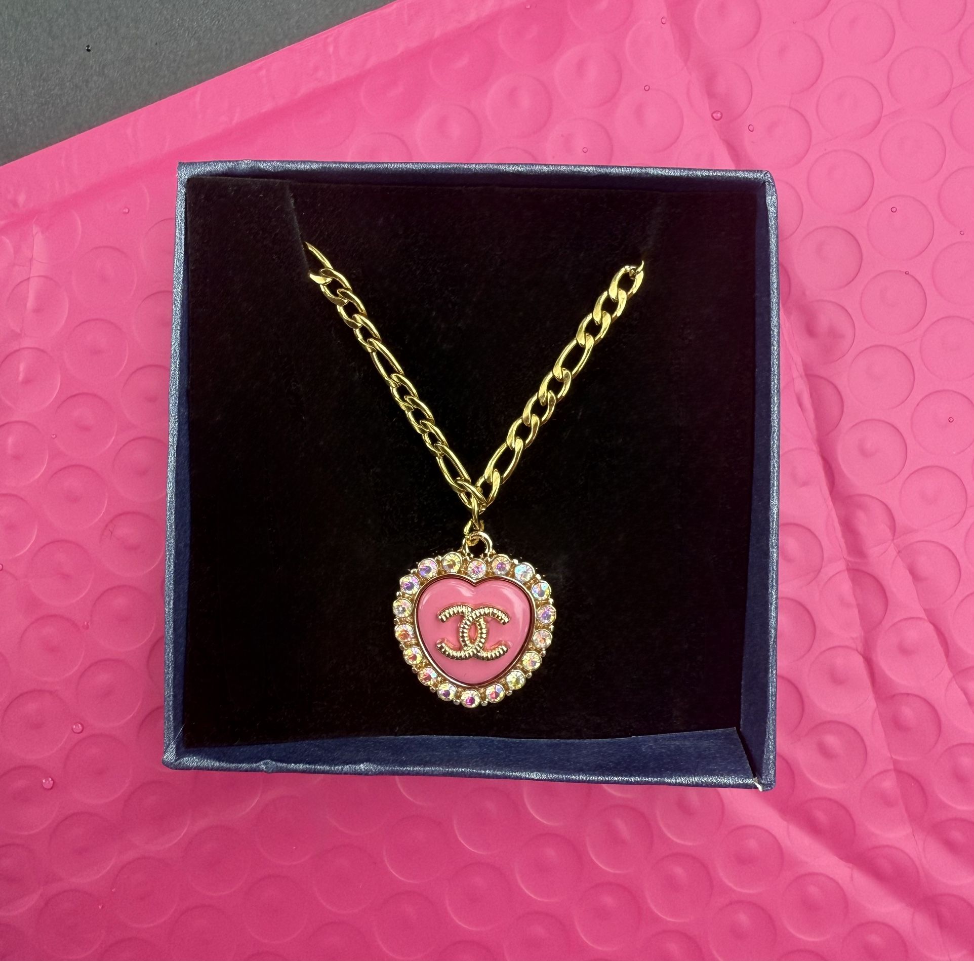 Authentic Upcycled Charm Necklace 18k Gold Plated Figaro Chain 18 Inch