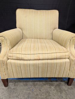 Textured Striped Upholstered Armchair