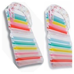Set of 2 Packed Party Confetti Tube Float Pool Lounger for Ages 8 Years +