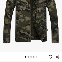 Spring Grain Med Men's Casual Military Jacket Camo New Never Used