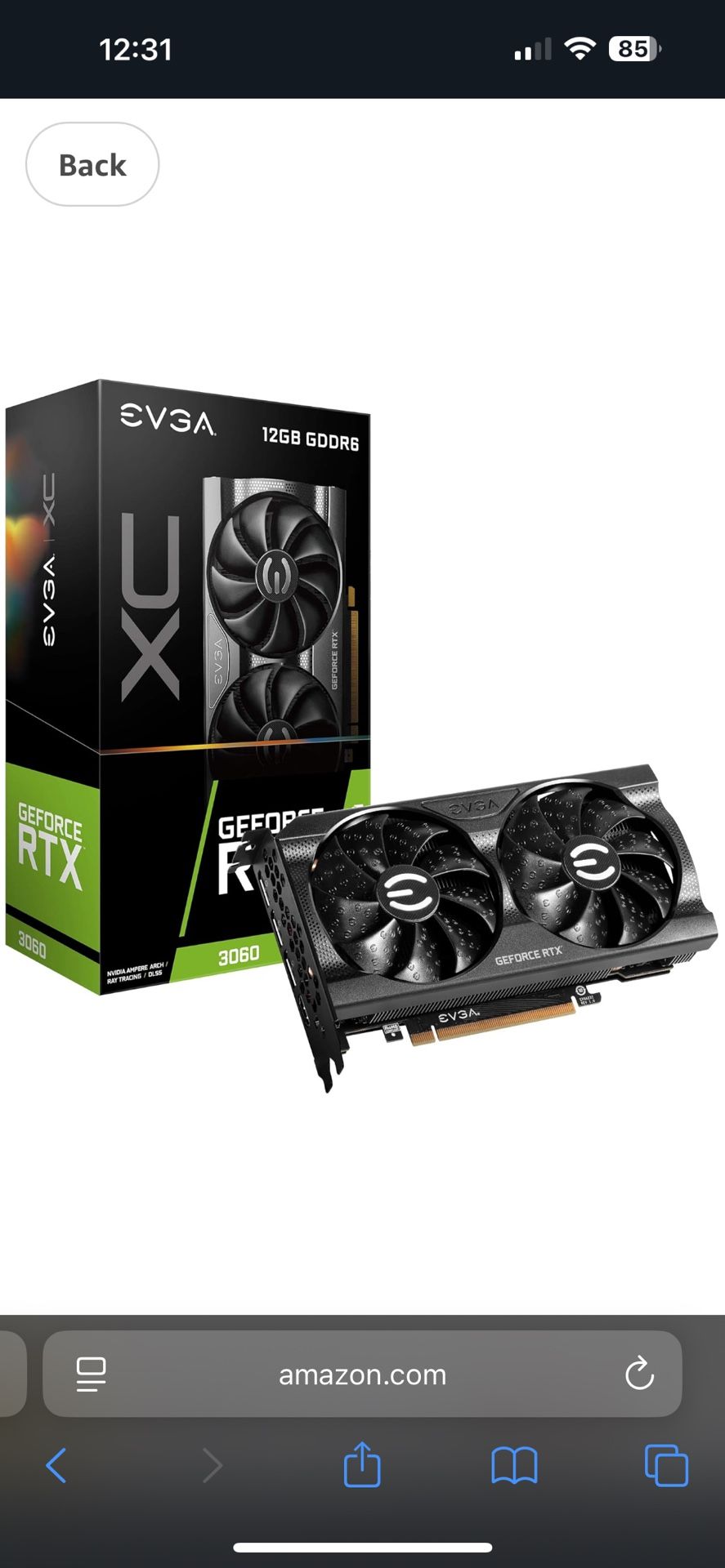 EVGA RTX 3060 12GB VRAM