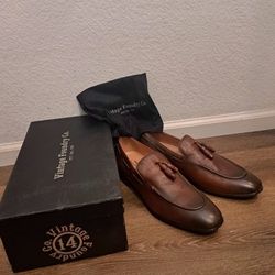 Vintage Foundry Co Brown Slip On Mens Leather Shoes US Size 11