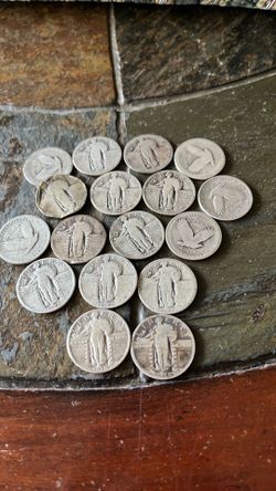 18 - SILVER STANDING LIBERTY QUARTERS - 90% ! CHEAP!