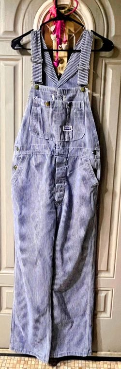 VINTAGE Big Smith Vintage Hickory Striped Denim Bib Overalls Medium