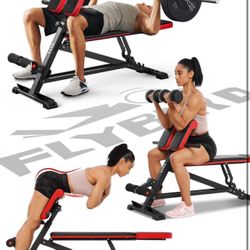 FLYBIRD 3 in 1 Workout Bench, Roman Chair, Weight Bench and Sit Up Bench for Hyper Back Extension an