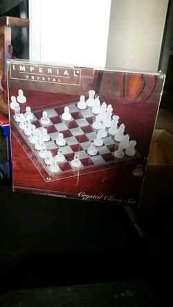 New in Box Imperial Crystal Chess Set Complete