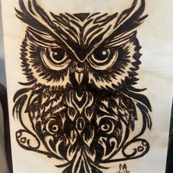 Lindo Cuadro De Lechusa Quemado 