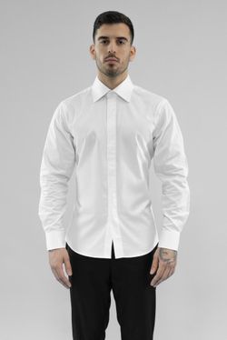 Plain Tuxedo Shirt - White 
