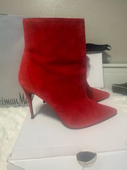 Aldo Areicia Red Suede Pointed Toe Ankle Booties Size 8