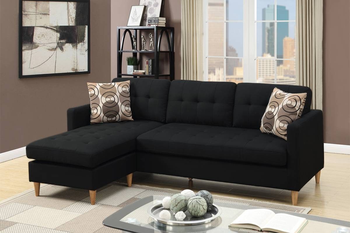 Brand New Black Reversible Sectional Sofa