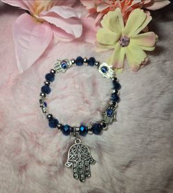 Handmade Beaded Evil Eye Stretch Bracelet