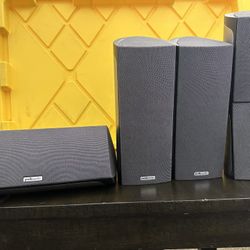 Lot of 5 : POLK AUDIO Satellite Speakers + Center RM201 RM101 RM202