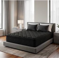 12 Inch Queen Mattress, Medium Firm Hybrid Queen Mattresses, Memory Foam Mattress in a Box with Individually Wrapped Pocket Springs, Reinforced Edge S