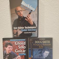 3 Guitar 🎸Instruction DVDs-John Carlini, Doug Smith, Berkeley Workshop