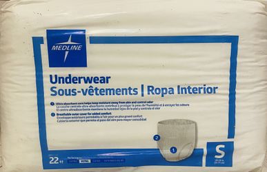 Medline Ultra Underwear Small Unisex 20-28” Package Of 22