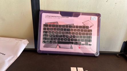 Laptop protective clear case on purple edges