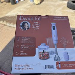 Beautiful 2-Speed Immersion Blender with Chopper & Measuring Cup, Lavender by Drew Barrymore