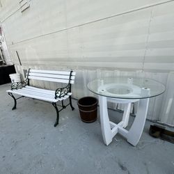 Classic Wood Slat Bench w/ Iron Sides – Outdoor Use