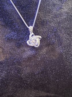Real 2CT VVS1 Moissanite Abstract Swirl Necklace – Stamped .925 Silver (GRA Cert)
