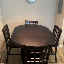 Brown Hightop Dining Table With Storage 