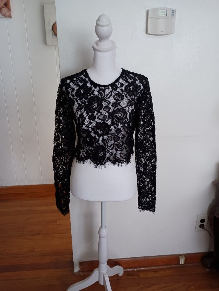 NWT, Jason Wu Black Crop Top Size 2