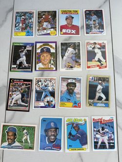 Andre Dawson. Carlton Fisk MLB HOF Baseball Card Lot Hall Fame Cubs Expos White Sox Chicago Montreal 