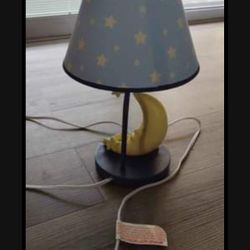 Sleepy moon and stars nursery lamp