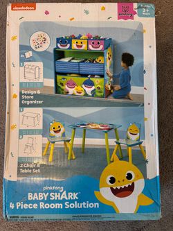 Baby shark storage,  table & chairs