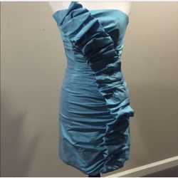 Jessica McClintock Strapless rouged cocktail dress