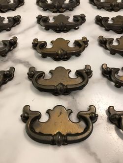 Antique brass drawer pulls - Batwing Style, 26 available 