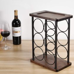 Wine Rack, Wood Wine Bottle Holder, Perfect for Home Decor & Kitchen Storage Rack, Bar, Cellar, Cabinet, Pantry, etc (Hold 6 Bottles)