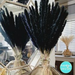 Unique Black Dyed Dried Pampas Grass | 18-20 Inches Tabletop Pampas Grass as Vase Decor | Dried Flower Arrangements Special Events