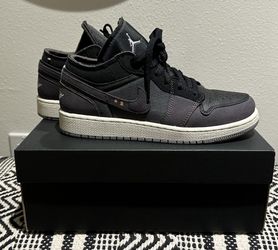 NIKE AIR JORDAN 1 LOW sail grey black total orange se craft, youth 6 wmns 7.5