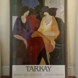 Large Framed Tarkay Art Print 2’x3’ 