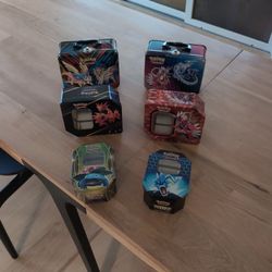6 Pokemon Tins (No Cards Included)