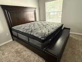 King size bed frame with mattress