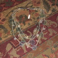 Vintage blown glass and stone necklace