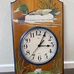 Vintage Sunbeam Crafted Traditions Duck Clock 1994