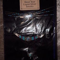 LIQUID SILVER NECKLACE, BRACELET, AND RING