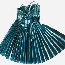 Jessica McClinton Aqua Sequin Flare Prom-Cocktail Party Dress. 
