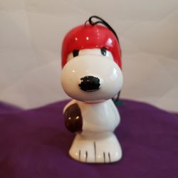 Snoopy Football Player Christmas Tree Ornament Vintage 1966 UFS Japan E