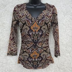 INC Womens Sheer Boho Blouse Size Medium Festival Peasant Cottagecore
