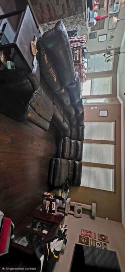 Leather Sectional with Chaise Lounge