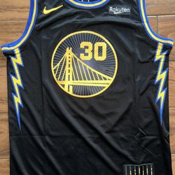 Warriors Stitched Jersey Curry Black 